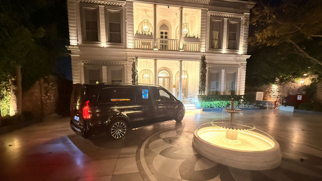 Quiet Courtyard at Night with Reflections